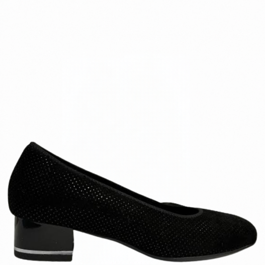 Ara Ladies 21838 Black Print Med Heel