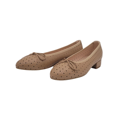 Coquette 8023 Ladies Nude Perforated 1 Inch Low Heel