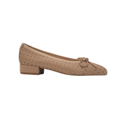 Coquette 8023 Ladies Nude Perforated 1 Inch Low Heel