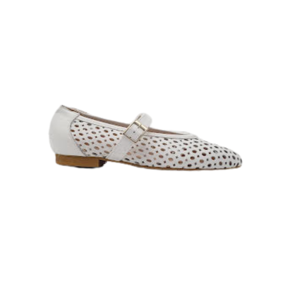 Coquette 3091 Ladies White Perforated Flats