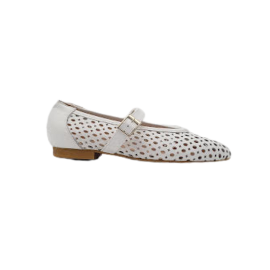 Coquette 3091 Ladies White Perforated Flats