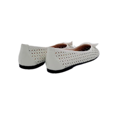FSNY Tessa Ladies flat white leather
