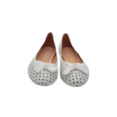 FSNY Tessa Ladies flat white leather