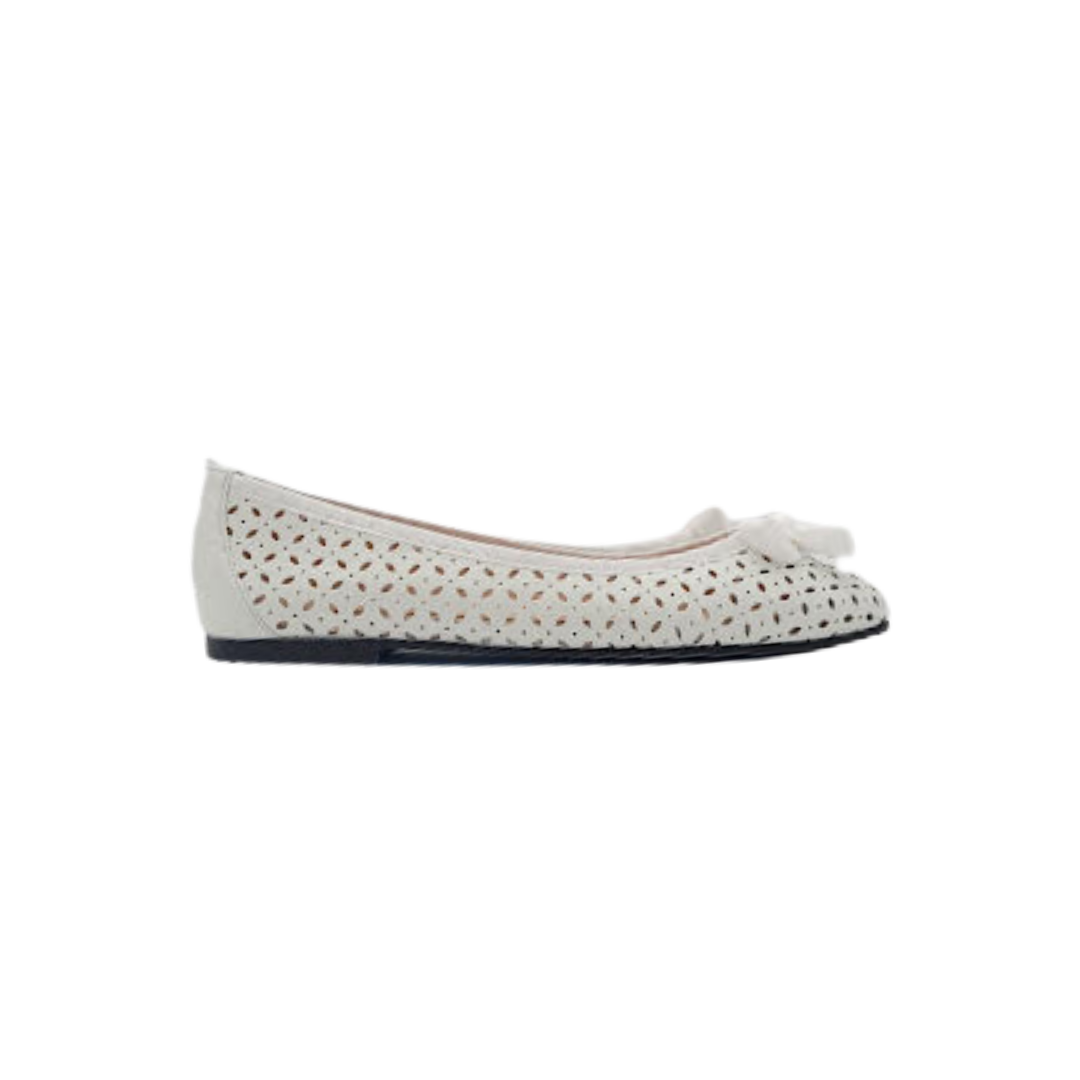 FSNY Tessa Ladies flat white leather