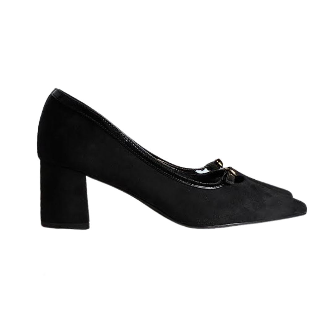 Patrizia Erone Black Suede Med Heel