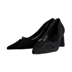 Patrizia Erone Black Suede Med Heel