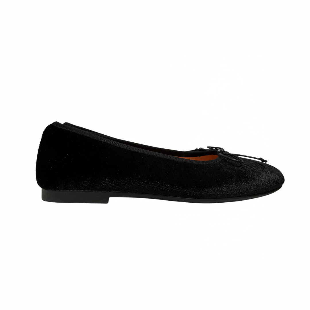 Ralph Migel Windy Black Velvet Ballet Flat