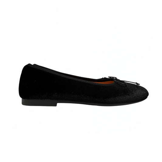 Ralph Migel Windy Black Velvet Ballet Flat