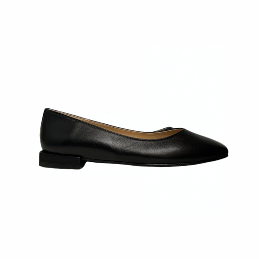 FSNY Jane Black Leather Flats