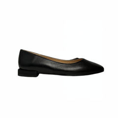 FSNY Jane Black Leather Flats