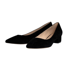 Viviamos Camilla Black Suede Low Heel