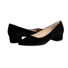 Viviamos Camilla Black Suede Low Heel