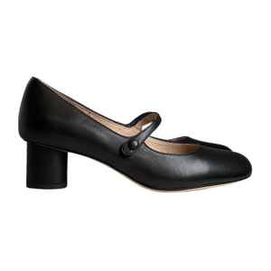 Viviamos Maleena Black Leather Low Heel