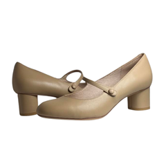 Viviamos Maleena Nude Leather Low Heel