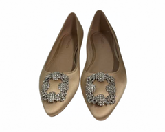 Viviamos Carrieann Nude Satin Flats