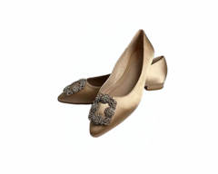 Viviamos Carrieann Nude Satin Flats
