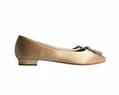 Viviamos Carrieann Nude Satin Flats