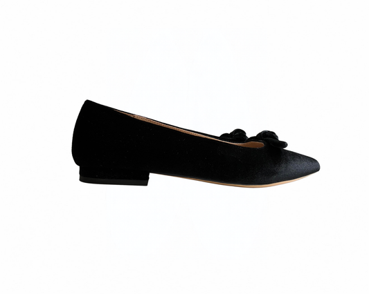 Viviamos Star Black Velvet Flats