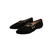 Viviamos Allie Black Leather Flat
