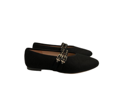 Viviamos Allie Black Flannel Fabric Flat