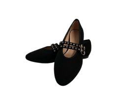 Viviamos Allie Black Leather Flat