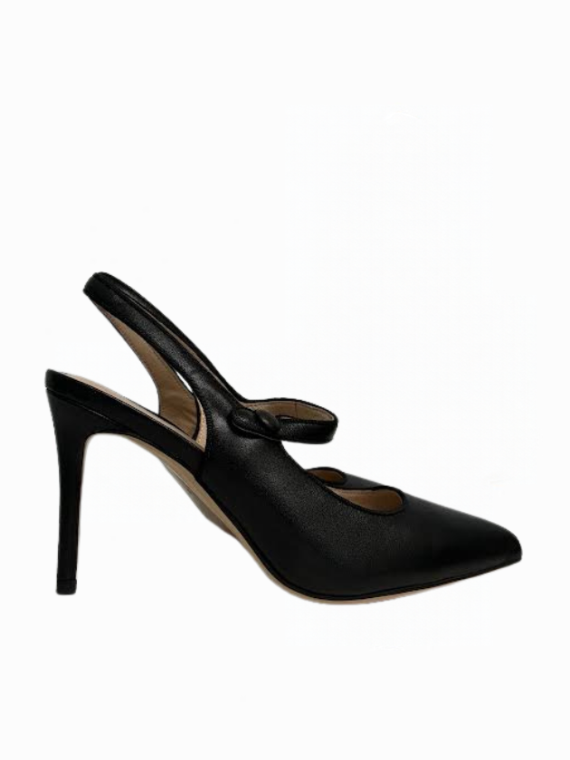 Viviamos Malia-B  Black Leather Sling Back Medium Heel