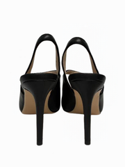 Viviamos Malia-B  Black Leather Sling Back Medium Heel