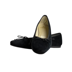 Menina Lucy Ladies Black Velvet Ballet Flat