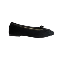 Menina Lucy Ladies Black Velvet Ballet Flat