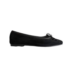 Menina Lucy Ladies Black Velvet Ballet Flat