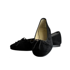 Menina Lucy Ladies Black Velvet Ballet Flat