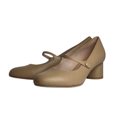 Viviamos Maleena Nude Leather Low Heel