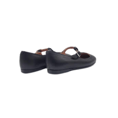 Papanatas 42030 Children's Black Leather T-Strap Mary Jane