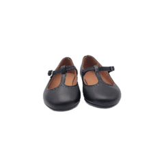 Papanatas 42030 Children's Black Leather T-Strap Mary Jane