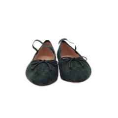 Viviamos Regal-A Green Suede Ladies Flats
