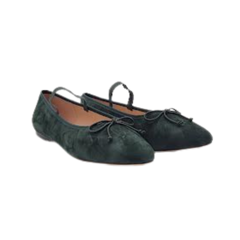 Viviamos Regal-A Green Suede Ladies Flats