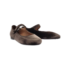 Papanatas 6315 Taupe Velvet Mary Jane