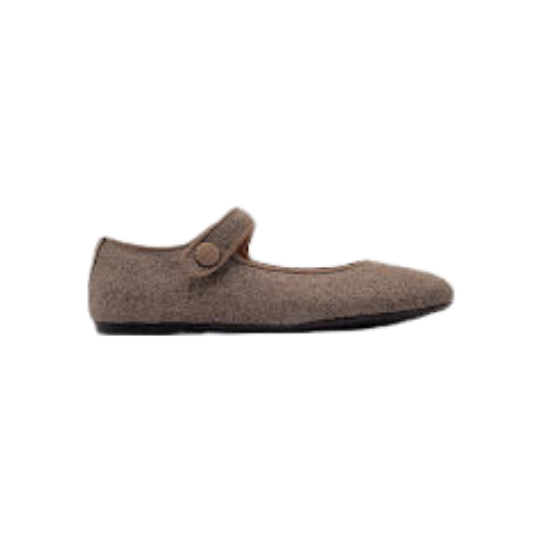 Papanatas 6315 Taupe Flannel Mary Jane