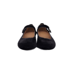 Papanatas 6315 Girls Black Velvet Mary Jane