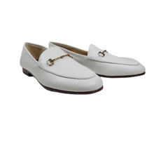 Sam Edelman Loraine White leather loafer with chain