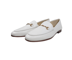 Sam Edelman Loraine White leather loafer with chain