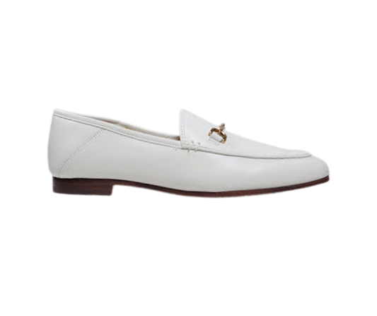 Sam Edelman Loraine White leather loafer with chain