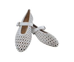 Coquette 3091 Ladies White Perforated Flats