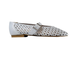 Coquette 3091 Ladies White Perforated Flats