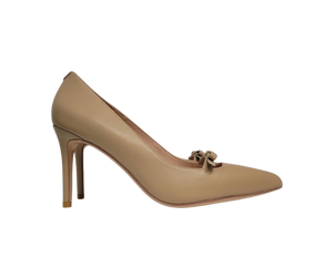 Viviamos Selma Ladies Nude Leather Heel