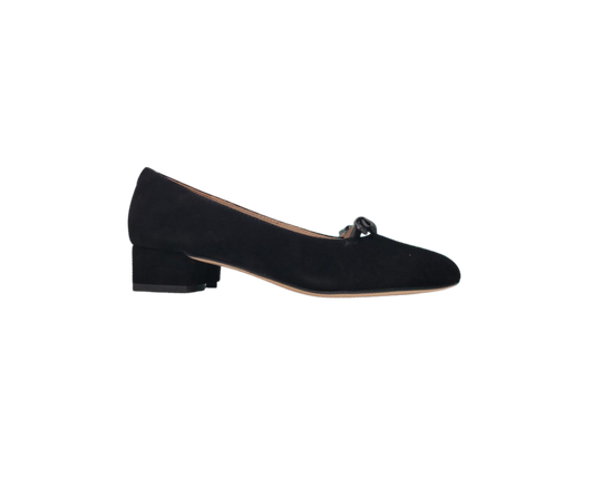 Viviamos Bliss Ladies Black Suede Low Heel