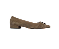 Viviamos Evie Ladies Taupe Suede Flat