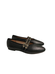 Viviamos Allie Black Leather Flat