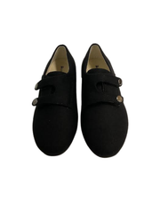 Boutacelli Claro Black Flannel Velcro Shoe