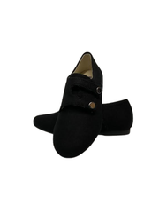 Boutacelli Claro Black Flannel Velcro Shoe